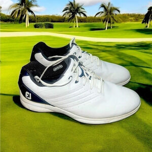 FootJoy Men's 59701 Arc SL Spike-less Soft Collar White Leather Golf Shoes 10.5